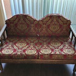 Vintage Wooden Loveseat 