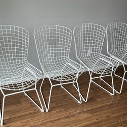 ICONIC DEAL! Mid-Century Modern Bertoia Style White Mesh Chairs - Set of 4 available accent dining chairs  