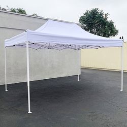(NEW) $130 Heavy-Duty 10x15 FT Outdoor Ez Pop Up Canopy Party Tent Instant Shades w/ Carry Bag (White, Blue) 