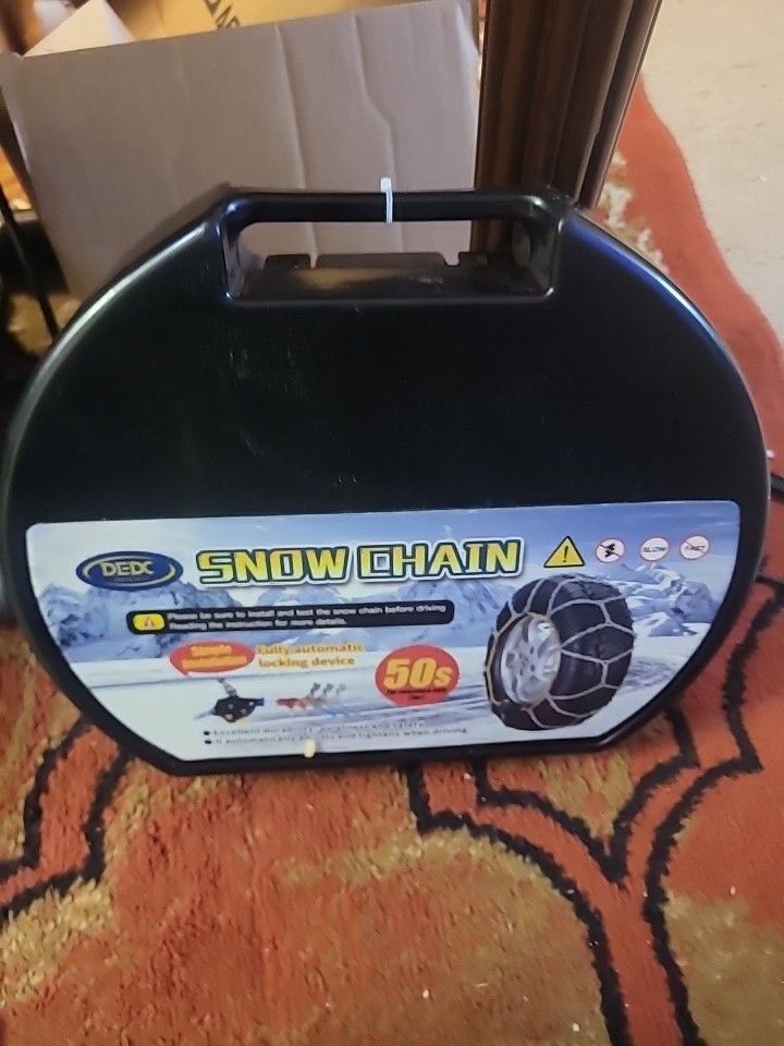 DEDC Auto Lock Snow Tire Chains,50s Quick Easy,Enhanced Manganese Steel Alloy,Endurance Life 650 Mi,Icy Snowy Road Tire Traction for Car and SUV 225 2