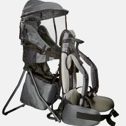 ClevrPlus Baby Backpack Camping Hiking Child Toddler Carrier Shade Visor, Grey/Black
