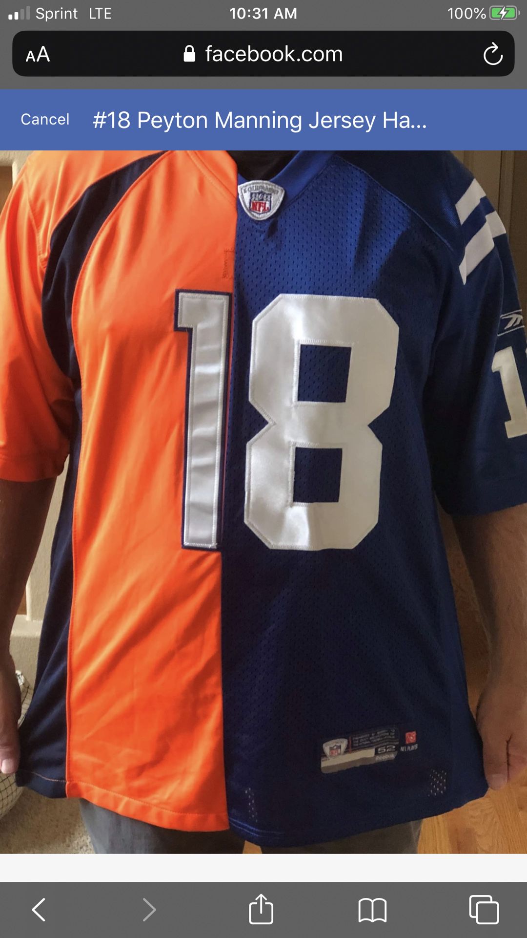 #18 Peyton Manning Jersey Half Colts Half Broncos