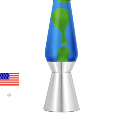 27" Grande Lava Lamp Model 6824 Yellow Wax Blue Liqui...