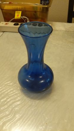 Blue glass vase