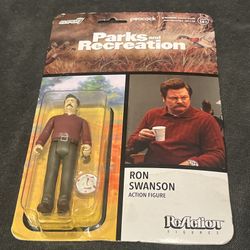 NEW Ron Swanson Parks and Recreation Action Figure 3.75 in. Super7 Reaction