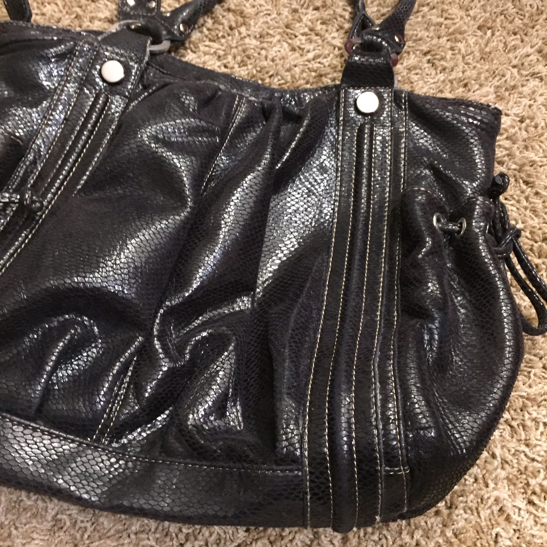 Style & co handbag shoulder purse black leather