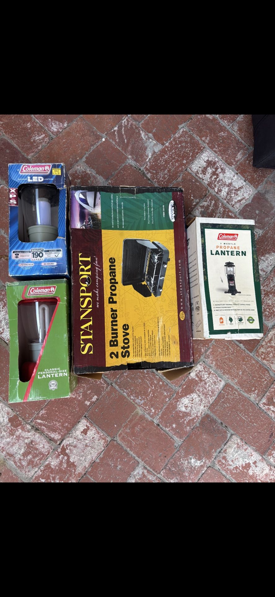 Camping Stove And 3 Lanterns