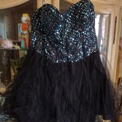Blue/Black Sequin Dress Sz 24