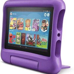 Fire 7 Kids tablet, 7" Display, ages 3-7, 16 GB, (2019 release), Purple Kid-Proof Case

