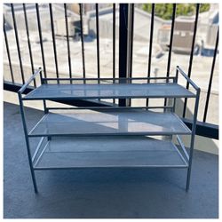 3-Tier Stackable Shoe Rack Storage Shelf, Silver 