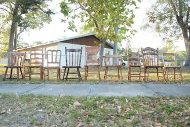 Mismatched farmhouse chairs