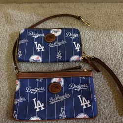 Los Angeles LA Dodgers Dooney & Bourke Lot Of 2 Wristlet And Small Wallet EUC