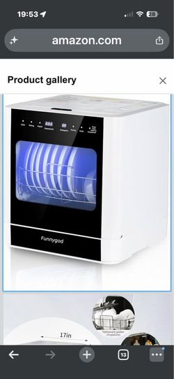 Countertop dishwasher, portable dishwasher, fully automatic, with 4 cleaning modes automatic water suction drying and disinfection functions can be co