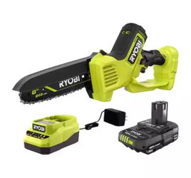 ONE+ HP 18V Brushless 8 in. Cordless Battery Pruning Mini Chainsaw with 2.0 Ah Battery and Charger
