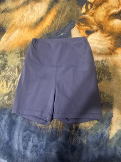 Light Blue Ribbed High-Waist Biker Shorts