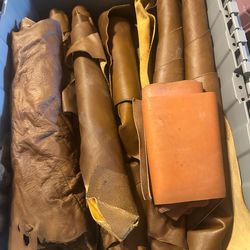 Leather pieces 5 bins full