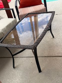 Outdoor glass table