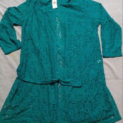 Women's Size 2XLARGE TORRID brand New Tags Green Robe 