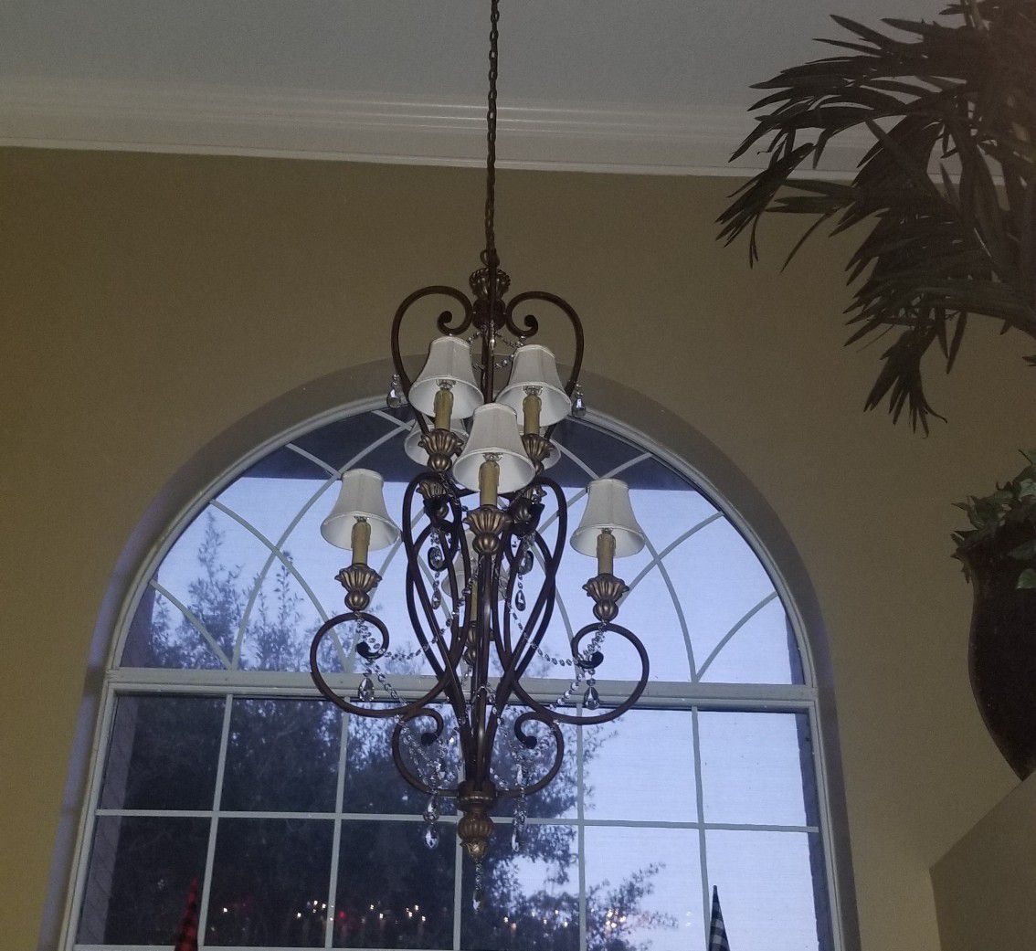 8 light Bronze chandelier