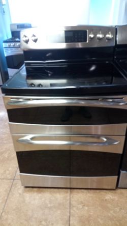 GE Stainless Steel Double Oven Electric Range