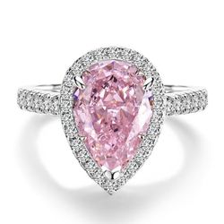 Pink pear cut Crystals 925 Sterling Silver 