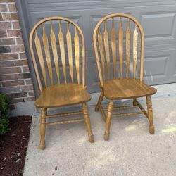 (4) Solid Oak Dining Chairs