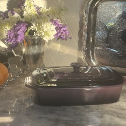 1 Left  Le Creuset Baking Dish w/lid 