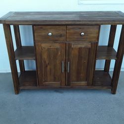 Wood TV Stand entertainment Center  54w X 18d X 38h Inches 