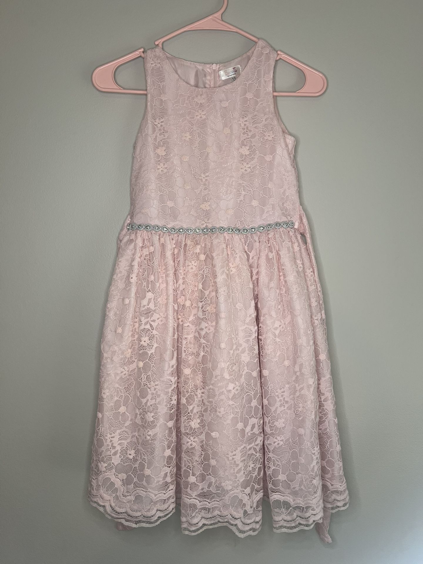 πΈ Girls Pink Lace Dress β Size 10 (Biscotti Collection)