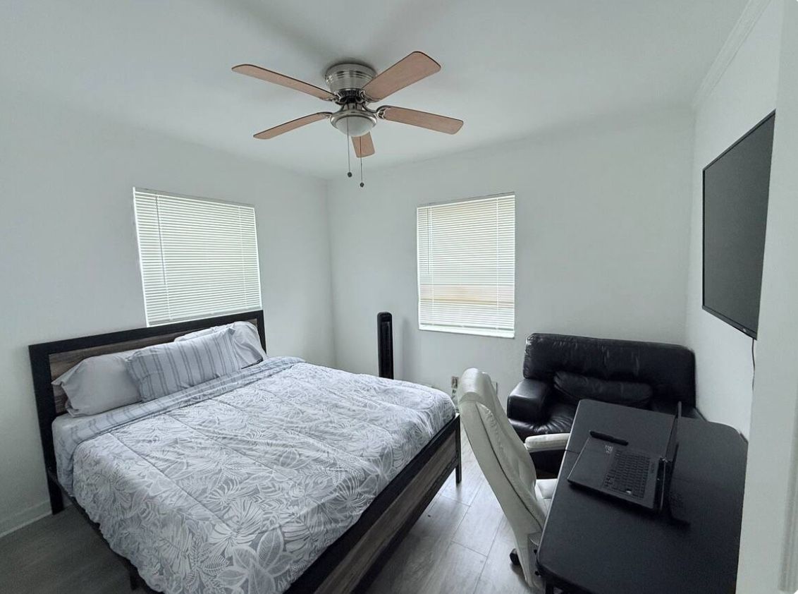 Queen bed frame and mattress