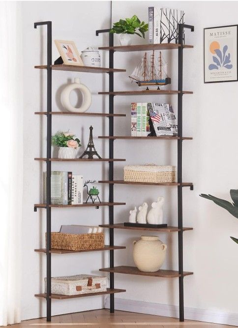 12-Tier L Shaped Bookshelf, Double Wide