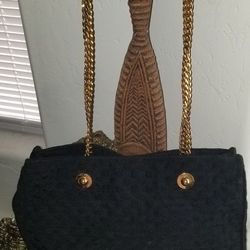 Rare Vintage Gucci Bag With Gold Chain