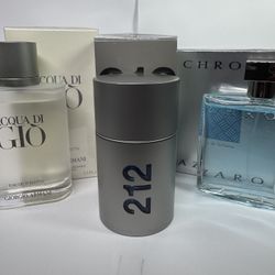 Ultimate Fresh Scent Bundle: Acqua Di Gio, Chrome, CH 212 NYC - New/Sealed