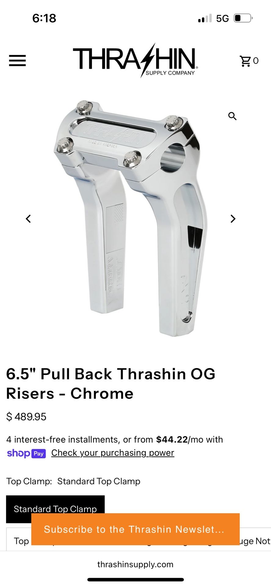 Thrashin Supply 6.5 Pullback Risers