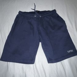 Boohoo Man Shorts Blue Sweat Shorts Men Medium A008
