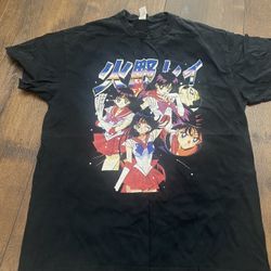 Men’s Sailor Moon Anime Black T Shirt Size Medium #12