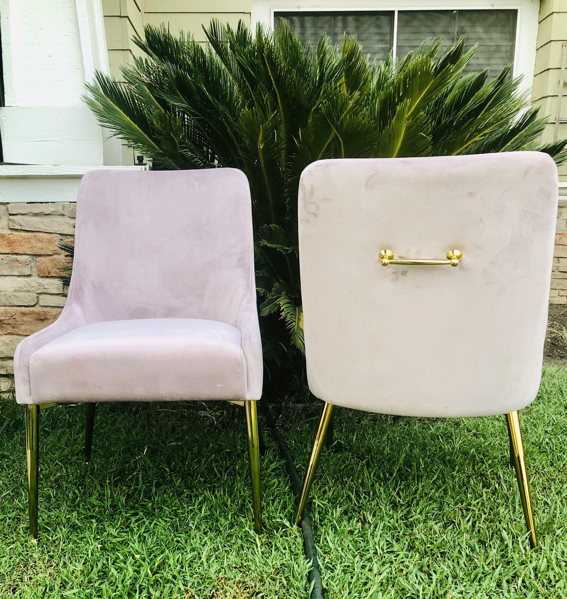 ⭐️New Owen Velvet Side Chair Set. Pink/Gold. P/U by ASHLAN AND TEMPERANCE IN CLOVIS