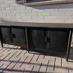 Wood & Cane Media Console Black