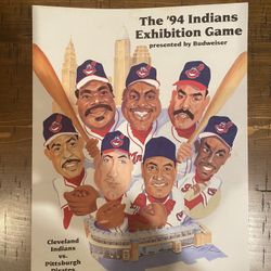 Cleveland Indians Exhibition Game Scorecard 1994  1st Game in Jacobs Field