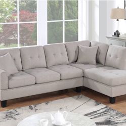 2-Pc Sectional Sofa Set With 2 Accent Pillows