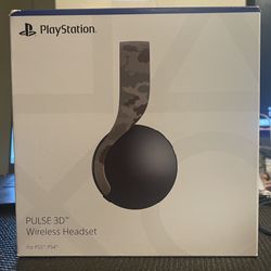 NEW Sony PlayStation Pulse Wireless 3D Headset in Gray Camouflage PS5 PS4