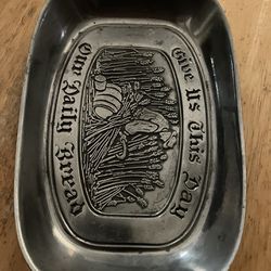 Vintage Pewter Serving Tray Wilton Columbia Give Us This Day Our Daily Bread
