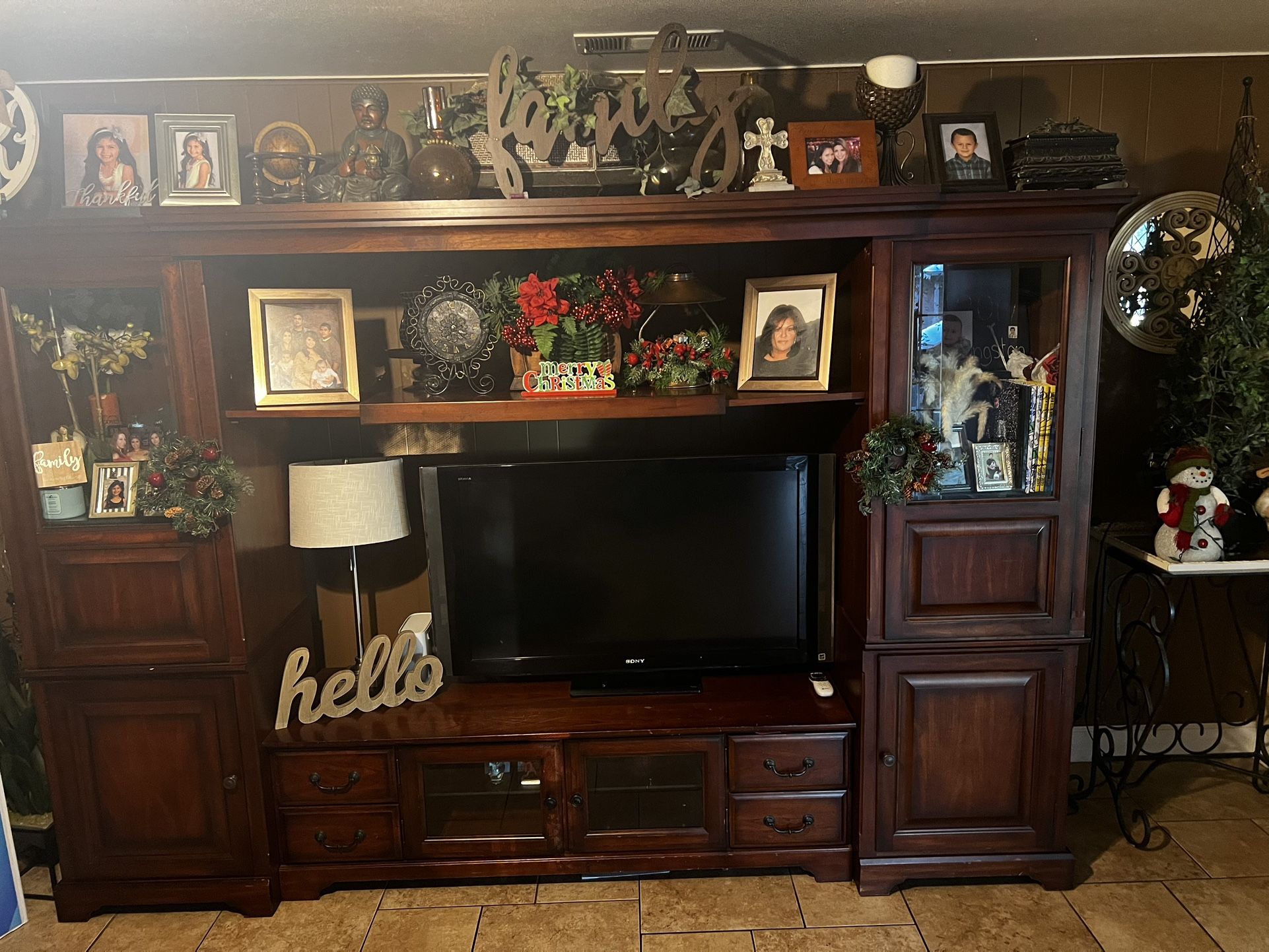 Entertainment Center Solid Wood & Coffee Table