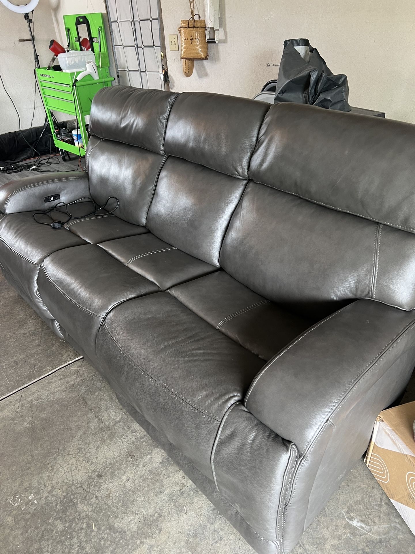 Beautiful Grey Recliner Sofa ! 