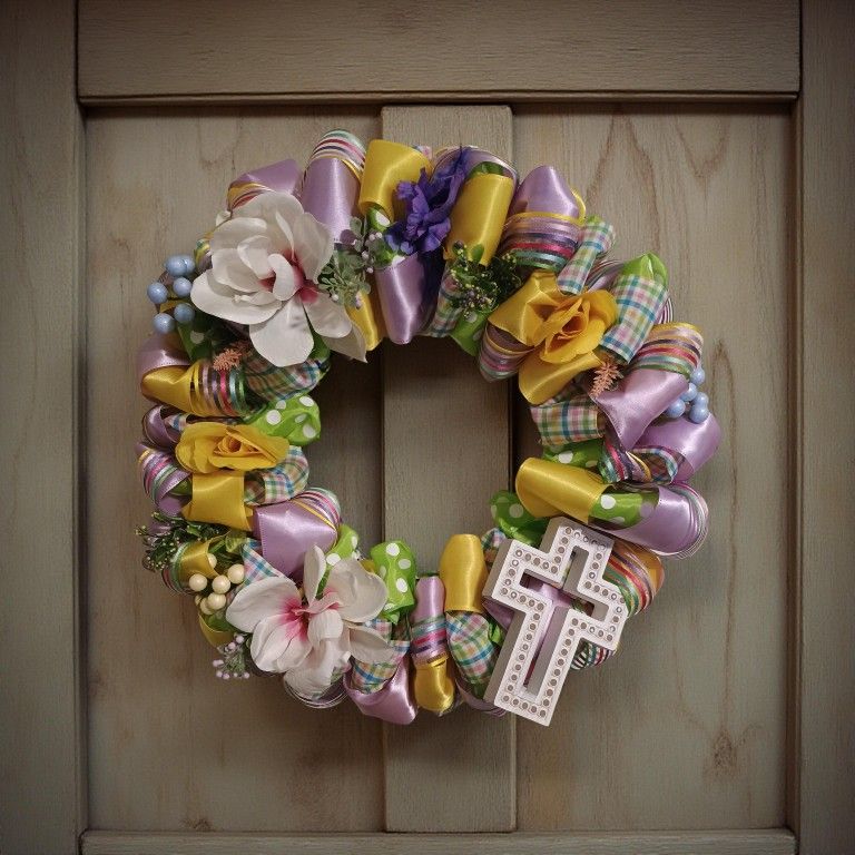 Floral Wreath With Cross