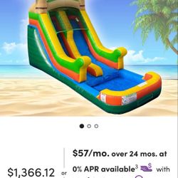 Large Inflatable Double Tropical Water Slide 🛝 Tobogán de agua tropical doble inflable grande