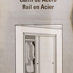 Sliding Door Steel Track For Two Sliding Closet Doors 3/4" To 1 3/8" Thick 