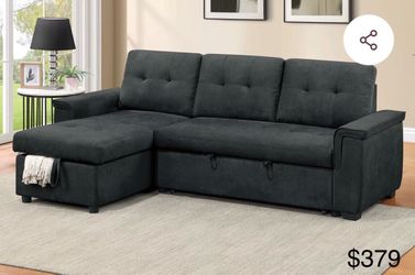 Sectional sleeper sofa with storage