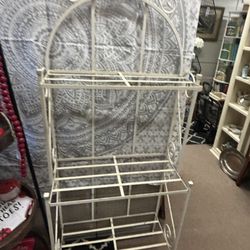 Lovely Vintage Metal Plant Stand or Display Shelf Rack