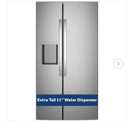 27.9 Cu. Ft. Side-By-Side Refrigerator in Stainless Steel with Extra Tall Water Dispenser and In-Door Icemaker